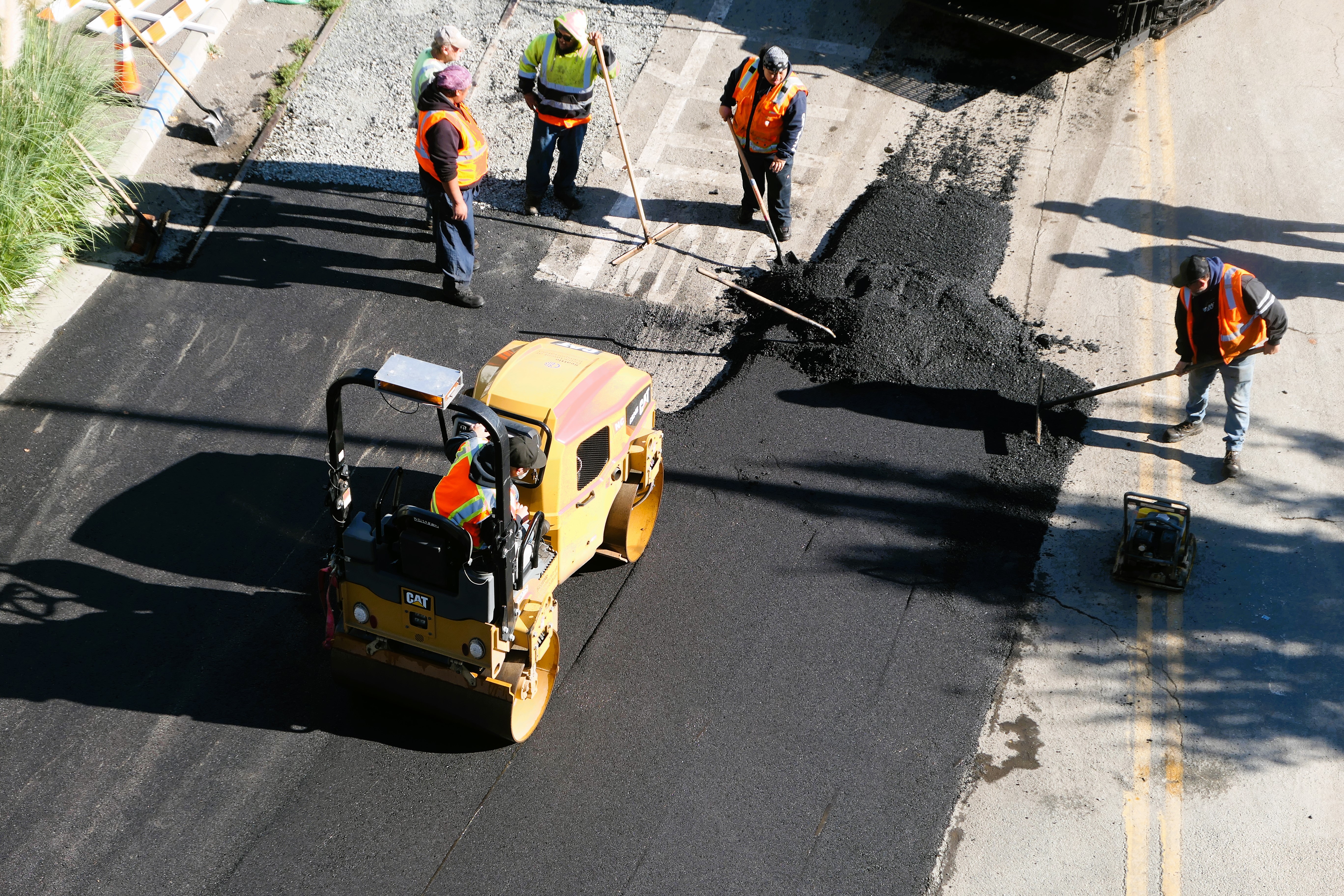 Fresh pavement, smooth cycling.